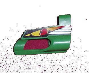 LEGO onderdeel Technic, Panel Fairing # 5 Small Short, Large Hole, Side A with Driver in Red Helmet Pattern (Sticker) - Set 8241 (32527pb01)