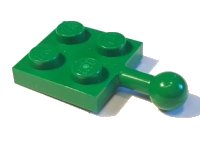Plate, Modified 2 x 2 with Tow Ball in grün, LEGO Teilenummer 3729