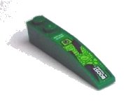 LEGO onderdeel Slope, Curved 6 x 1 with 2 Studs with 'ANTI-GAS SYSTEM' and 'BOOST - VOLATILE' on Green Background Pattern (Sticker) - Set 8114 42022pb15l