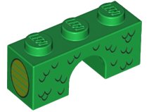 LEGO onderdeel Arch 1 x 3 with Scales and Lime Oval with Stripes Pattern (4490pb10)