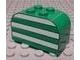 LEGO part Slope, Curved 4 x 2 x 2 Double with 4 Studs with White Stripes Pattern 4744px4