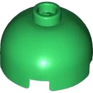 Brick, Round 2 x 2 Dome Top (Undetermined Type) in verde, numero pezzo LEGO 553