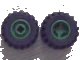 Wheel 11mm D. x 12mm, Hole Notched for Wheels Holder Pin with Black Tire Offset Tread Small Wide (6014b / 6015) in verde, numero pezzo LEGO 6014bc01