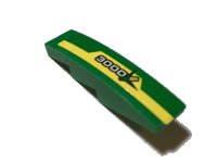 LEGO part Slope, Curved 4 x 1 with Yellow Stripe, White '3000' and Ear of Corn Pattern Model Right Side (Sticker) - Set 60223 61678pb111R