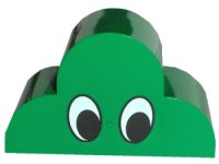 LEGO part Slope, Curved 4 x 2 x 2 Triple with Eyes Simple Pattern 6216pb03
