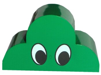 LEGO part Slope, Curved 4 x 2 x 2 Triple with Eyes Simple Pattern (6216pb03)