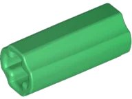 Technic, Axle Connector 2L (Smooth with x Hole + Orientation) in grün, LEGO Teilenummer 6538c