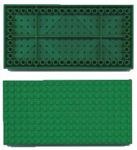 LEGO part Brick 10 x 20 with Bottom Tubes in Single Row Around Edge, with Dual '+' Cross Supports 700eD2