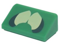 LEGO part Slope 30 1 x 2 x 2/3 with Dark Green and Yellowish Green Eyes Pattern (Super Mario Garbage Can Ghost) 85984pb365