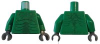 LEGO part Torso Alien with Scales and Muscles Outline on Front and Back Pattern / Green Arms / Dark Bluish Gray Hands 973pb0576c01