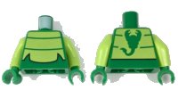LEGO part Torso Lime Chest Panel with 2 Thin Stripes Pattern (Scorpion) / Lime Arms / Green Hands 973pb2715c01