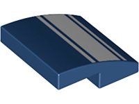 LEGO part Slope, Curved 2 x 2 x 2/3 with Three White Stripes Pattern 15068pb163