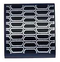 LEGO part Pente, Courbe 2 x 2 x 2/3 avec Motif de Grille de Ventilation Argent et Noir 15068pb548