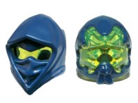 LEGO part Minifigure, Headgear Ninjago Wrap Pointed with Narrow Eye Hole with Molded Trans-Neon Green Back Pattern 20643pb01
