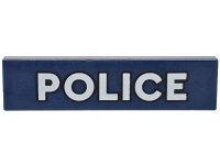 LEGO part Carreau 1 x 4 avec 'POLICE' Blanc avec Contour Noir Motif 2431pb0660