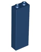 Stein 1 x 2 x 5 - blockiert offene Stifte oder hohle Stifte in dunkelblau, LEGO Teilenummer 2454
