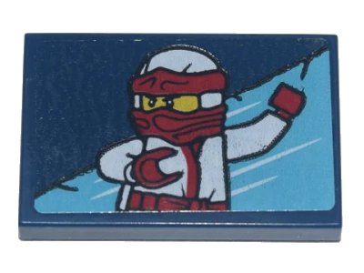 LEGO part Tile 2 x 3 with White and Red Ninja Video Arcade Game Sign Pattern Model Left Side (Sticker) - Set 71741 (26603pb138L)
