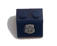 LEGO onderdeel Slope 45 2 x 2 with Silver Police Star Badge Pattern (Sticker) - Set 60008 3039pb073