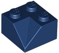 Schräge 45° 2 x 2 Doppel konkav in dunkelblau, LEGO Teilenummer 3046