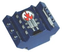 LEGO part Stein, modifiziert 2 x 2 ohne Noppen, schräg mit abgewinkelten Seitenblockerweiterungen und Riss Muster 30601pb06