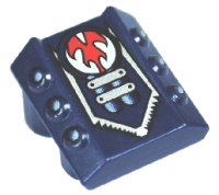 LEGO part Stein, Modificato 2 x 2 Senza Studs, Inclinato con 6 Side Pistons Raised e Rip Pattern 30603pb17