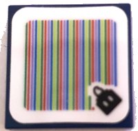 LEGO part Tile 2 x 2 with Super Mario Scanner Code Bob-omb Pattern (Sticker) - Set 71380 3068pb1476