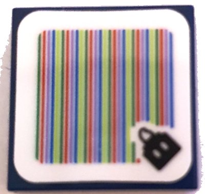 LEGO part Tile 2 x 2 with Super Mario Scanner Code Bob-omb Pattern (Sticker) - Set 71380 (3068pb1476)