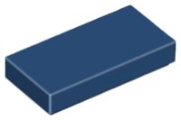 Fliese 1 x 2 in dunkelblau, LEGO Teilenummer 3069