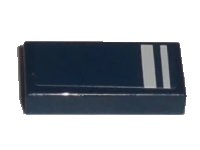 LEGO part Tile 1 x 2 with 2 White Stripes Pattern (Sticker) - Set 8194 3069pb0118