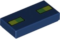 LEGO part Tile 1 x 2 with Bright Green and Lime Squares Pattern (Minecraft Phantom Eyes) 3069pb0964