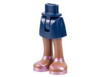 LEGO part Mini Doll Hips and Skirt with Molded Medium Brown Legs and Printed Metallic Pink Sandals Pattern - Thin Hinge 35216ac00pb011