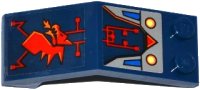 Windscreen 5 x 2 x 1 2/3 with Red Dragon Head and Circuitry Pattern (Stickers) - Set 70319 in dunkelblau, LEGO Teilenummer 6070pb016