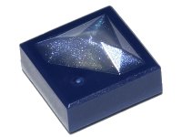 LEGO part Tile, Modified 1 x 1 x 2/3 with Raised Satin Trans-Clear Diamond Pattern 72078pb01