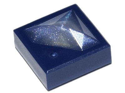 LEGO part Tile, Modified 1 x 1 x 2/3 with Raised Satin Trans-Clear Diamond Pattern (72078pb01)
