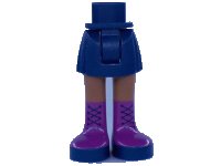 LEGO onderdeel Mini Doll Hips and Skirt, Medium Nougat Legs and Magenta Boots with Dark Blue Laces and Soles Pattern - Thick Hinge 92252c00pb038