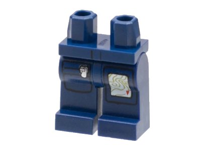 LEGO onderdeel Hips and Legs with Topographical Map and Zippered Pocket Pattern (970c00pb0126)
