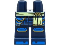 LEGO onderdeel Hips and Legs with Bright Light Yellow Sash, Blue Armor Plates, Knee Pads, Toes, Gold Trim Pattern 970c00pb1598