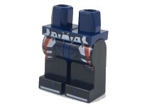 LEGO onderdeel Hips and Black Legs with Red and White Armor, Dark Blue Zori Sandals with White Soles Pattern 970c11pb37