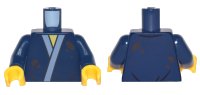 LEGO part Torso Robe with Sand Blue Trim and Mud Splotches Pattern / Dark Blue Arms / Yellow Hands 973pb2822c01
