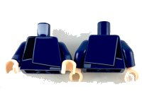 LEGO part Torso Layered Shirt with Dark Blue and Black Panels Pattern / Dark Blue Arms / Light Nougat Hands 973pb3525c01