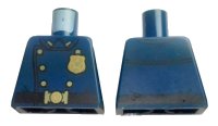 LEGO onderdeel Torso Police Uniform Vintage, Gold Star Badge Logo, Buttons, Buckle and Black Belt Pattern 973pb4127