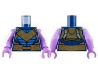 LEGO onderdeel Torso Gold and Dark Orange Breastplate and Belt, Blue Armor Plates Pattern / Medium Lavender Arms / Medium Lavender Hands 973pb5065c01