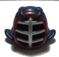 LEGO onderdeel Minifigure, Headgear Helmet Ninjago Kendo with Silver Grille Mask and Dark Red Trim Pattern 98130pb02