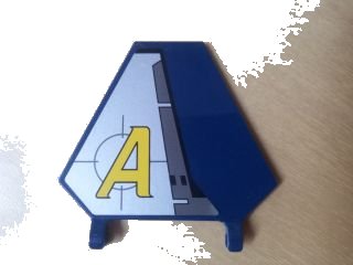 LEGO part Flag 5 x 6 Hexagonal with Yellow Agents Logo Pattern Model Left (Sticker) - Set 8630 (x1435pb002L)