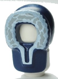LEGO onderdeel Minifigure, Headgear Hood Fur-lined with White and Gray Fur Pattern x205pb03