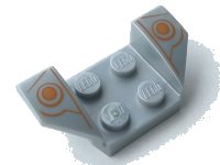 LEGO part Vehicle, Mudguard 2 x 4 with Flared Wings with Orange Dots and Lines Pattern 41854px1