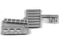 LEGO part Sports Hockey Stick with 2 Pins, 3 Oval Holes in Blade (Slammer Goalie, Set 3543) 44843