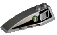 LEGO onderdeel Wedge 6 x 2 Left with Air Vent and '1' in Lime Circle Pattern (Sticker) - Set 8647 41748pb041