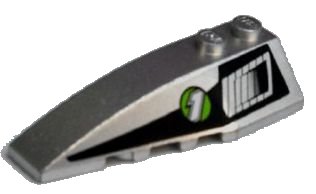 LEGO onderdeel Wedge 6 x 2 Left with Air Vent and '1' in Lime Circle Pattern (Sticker) - Set 8647 (41748pb041)