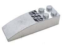 LEGO part Slope, Curved 6 x 2 with Black and Silver Stripes Pattern (Sticker) - Set 8647 44126pb014